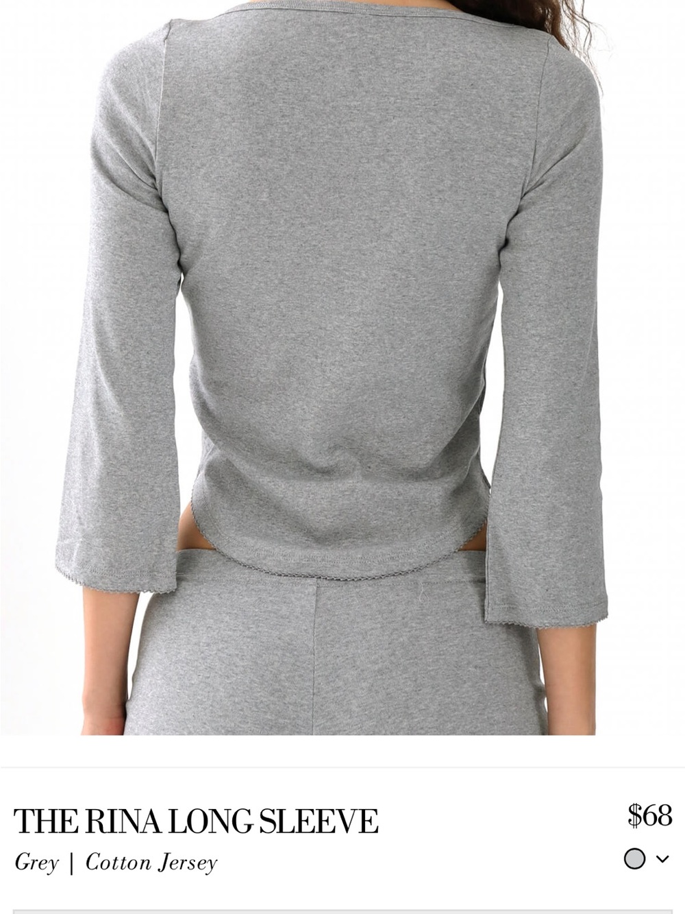 The Rina Long Sleeve Top - Grey - Picture 4 of 5